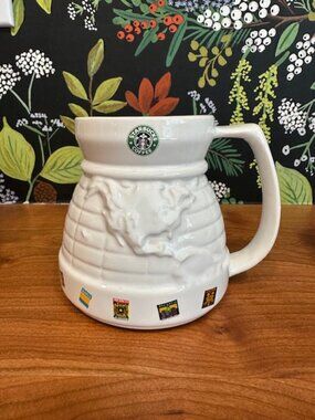 Vintage 1997 Starbucks "Around the World" Globe Mug No-Spill Commuter Mug